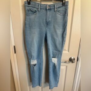 Good American Distressed Skinny Jeans, Indigo 148, Sz 10/30